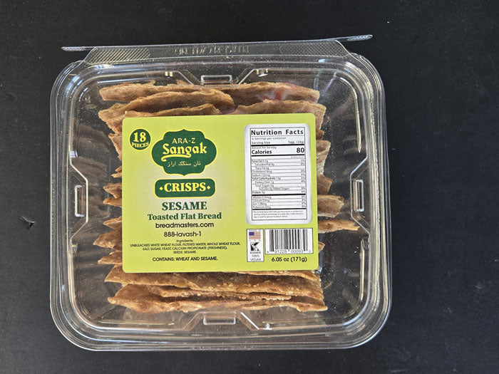Ara-Z Sangak Crisps with Sesame – 18 Crunchy Flatbread Pieces