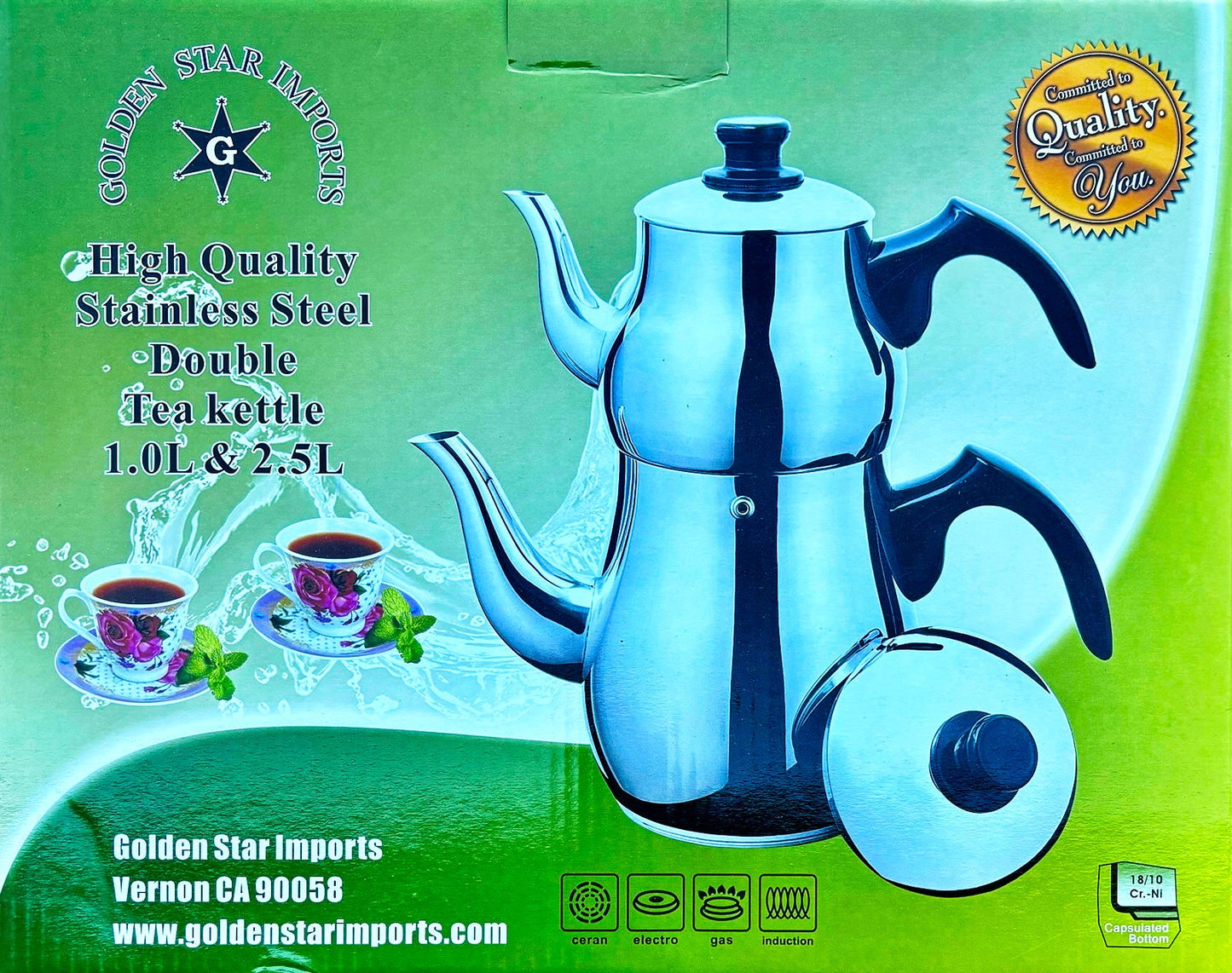 High Quality Double Tea Kettle - Stainless Steel - Kitchenware (Ketri)