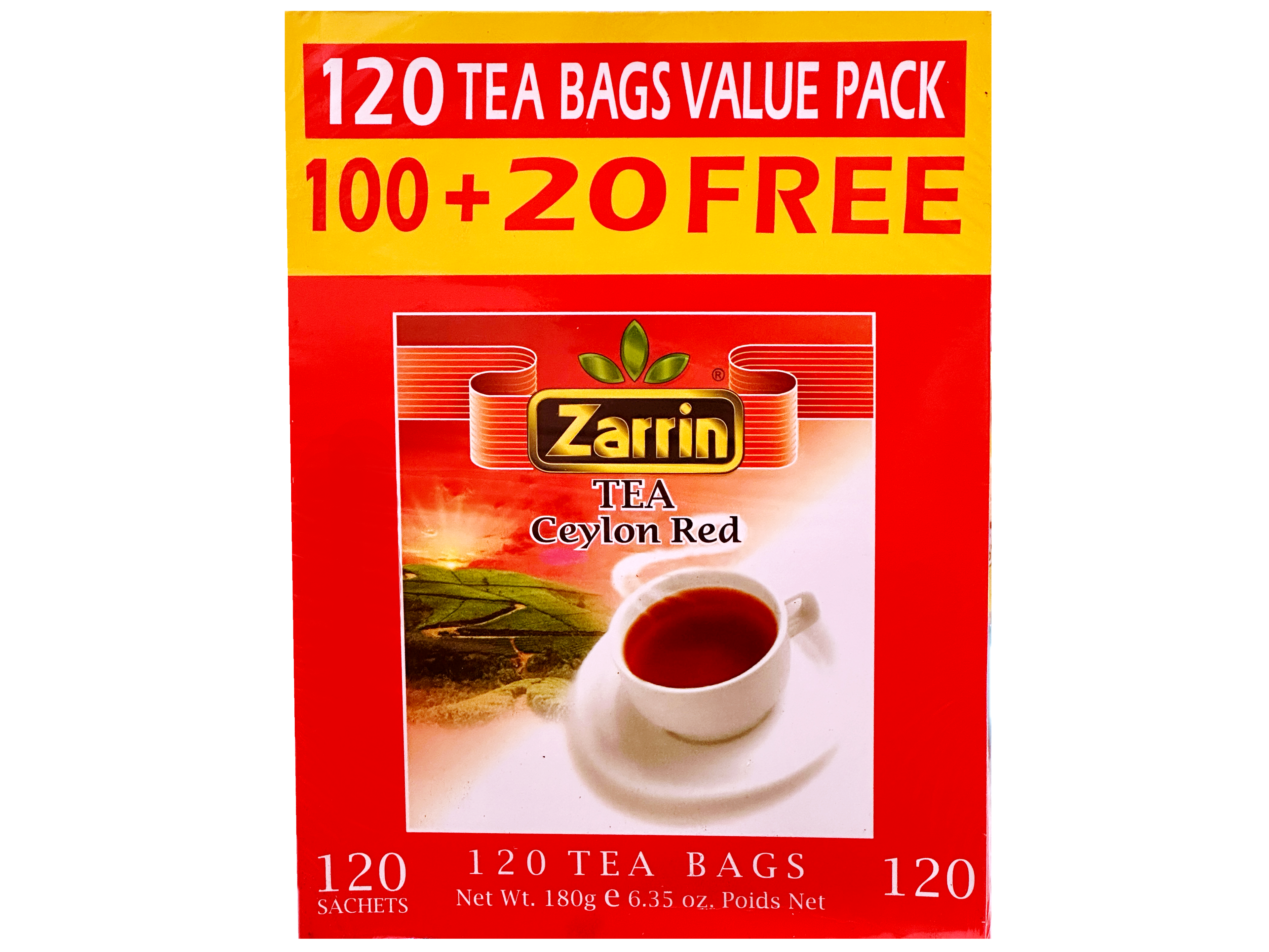 Ceylon Red Teabags - 120 Teabags (Sachets) (100+20 Free) (Zarin Chai)