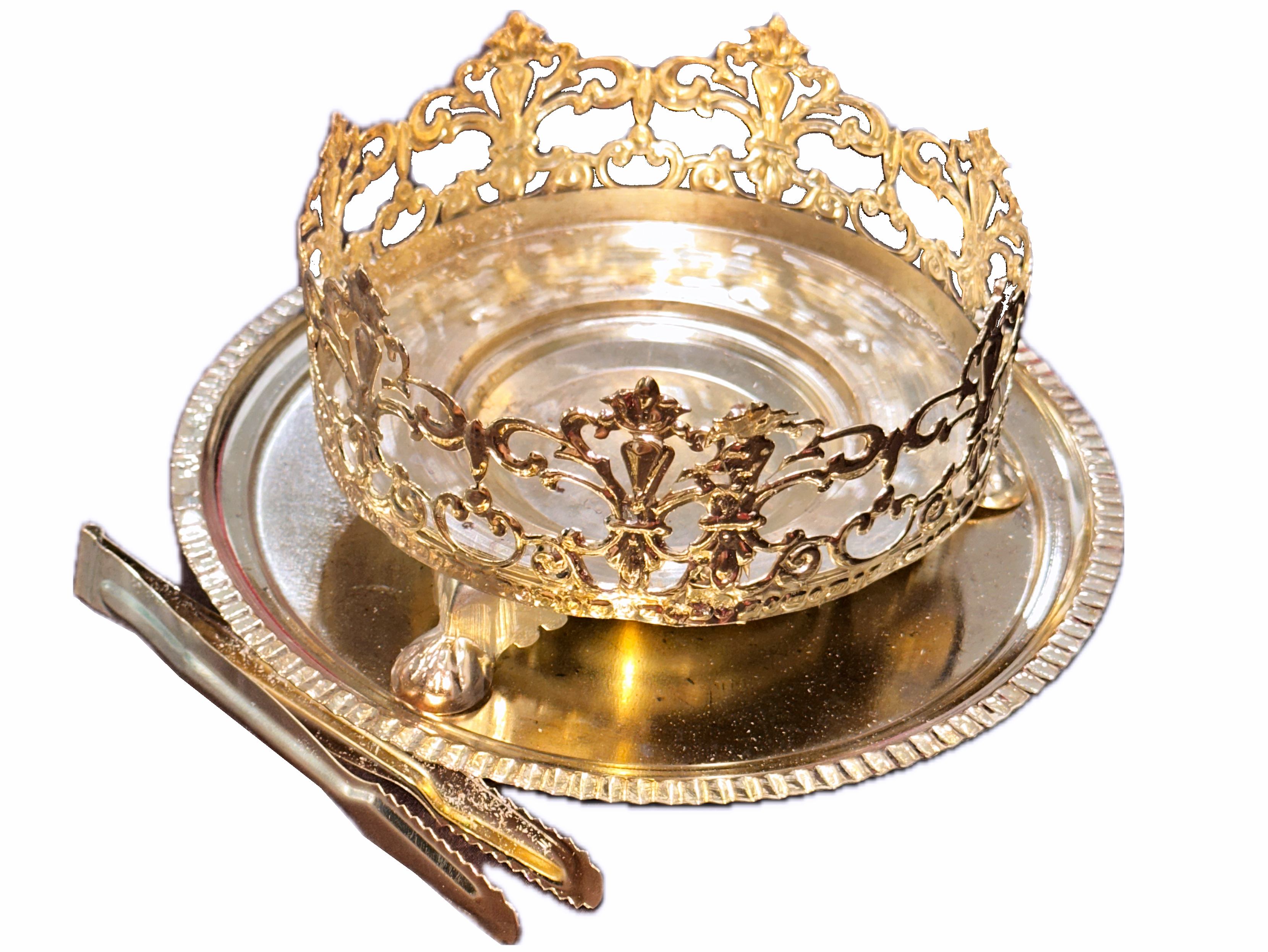 Traditional Wedding Scent Burner With Tray and Tong - (Esfandooneh, Esfand Dood Kon)