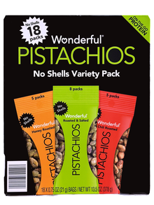 No Shells Wonderful Pistachios (18 Packs) (Pesteh Makhloot)
