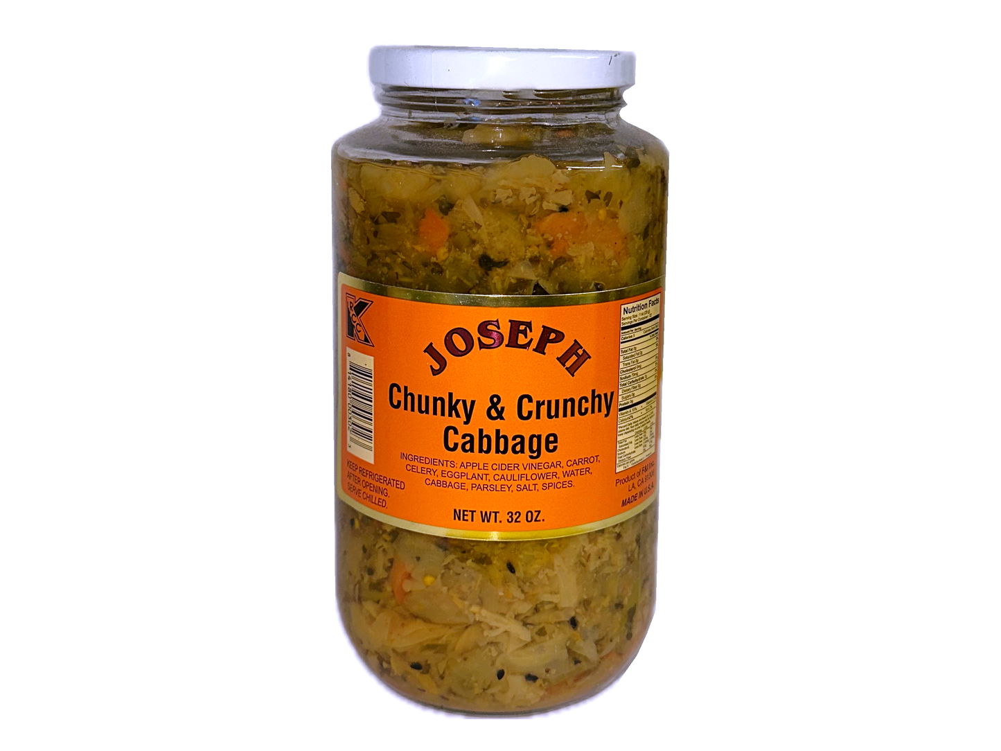 Mixed Marinated Chunky & Crunchy Cabbage Vegetable (Torshi Kalam-Turshi)