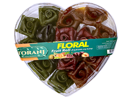 Heart Shaped - Rolled Fruit Leather - Mixed Fruit With Sour Sauce - Toranj (Lavashak)