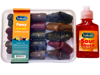 Fancy Folded Fruit Leather With Sour Sauce - Mixed Fruit - Mix Fruit Roll- Toranj (Lavashak)