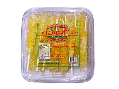 Saffron Rock Candy (1 Pound) 20 Sticks (Nabat-Nabaat)