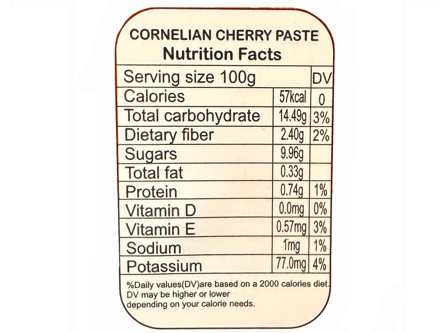 Cornelian Cherry Paste - 500 Grams (Rob e Zoghal Akhteh)