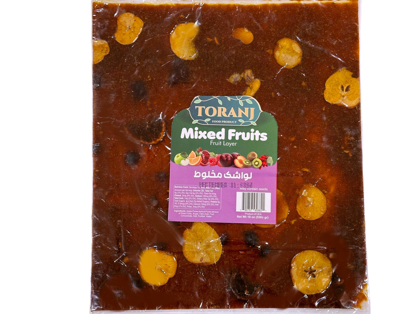 Mixed Fruit Layer Extra Large With Seeds (19 Oz) - Dried Leather (Lavashak Makhloot)