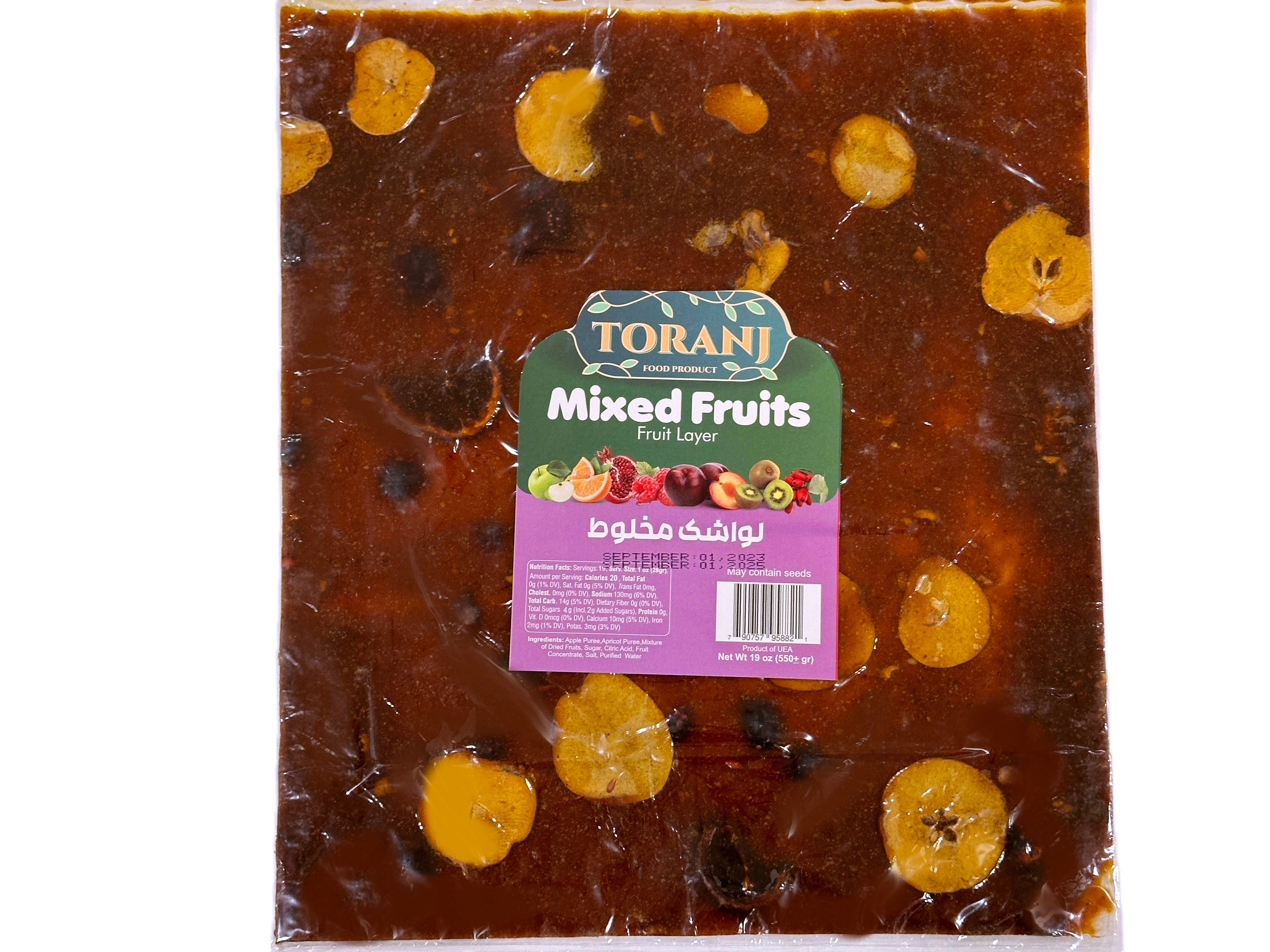 Mixed Fruit Layer Extra Large With Seeds (19 Oz) - Dried Leather (Lavashak Makhloot)