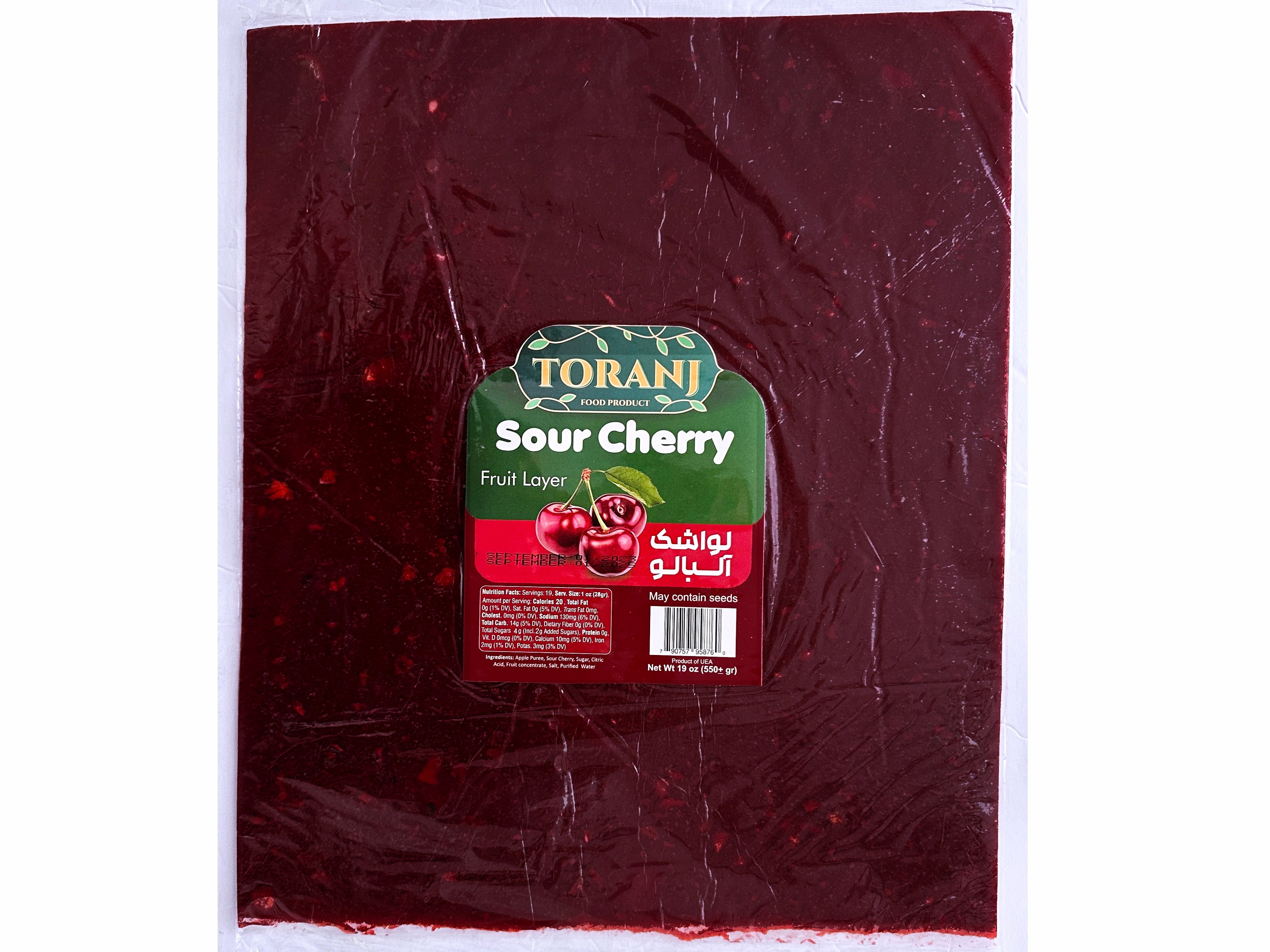 Sour Cherry Layer Extra Large With Seeds (19 Oz) - Dried Leather (Lavashak Albalu)