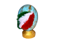 Haft sin Decorative Handcrafted Plastic Egg With Stand #3 - Nowruz Colored Egg -Decorative