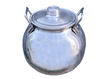 Traditional Dizi Aluminum Pot with Lid - 3 Liter - Large Size (Abgoosht)