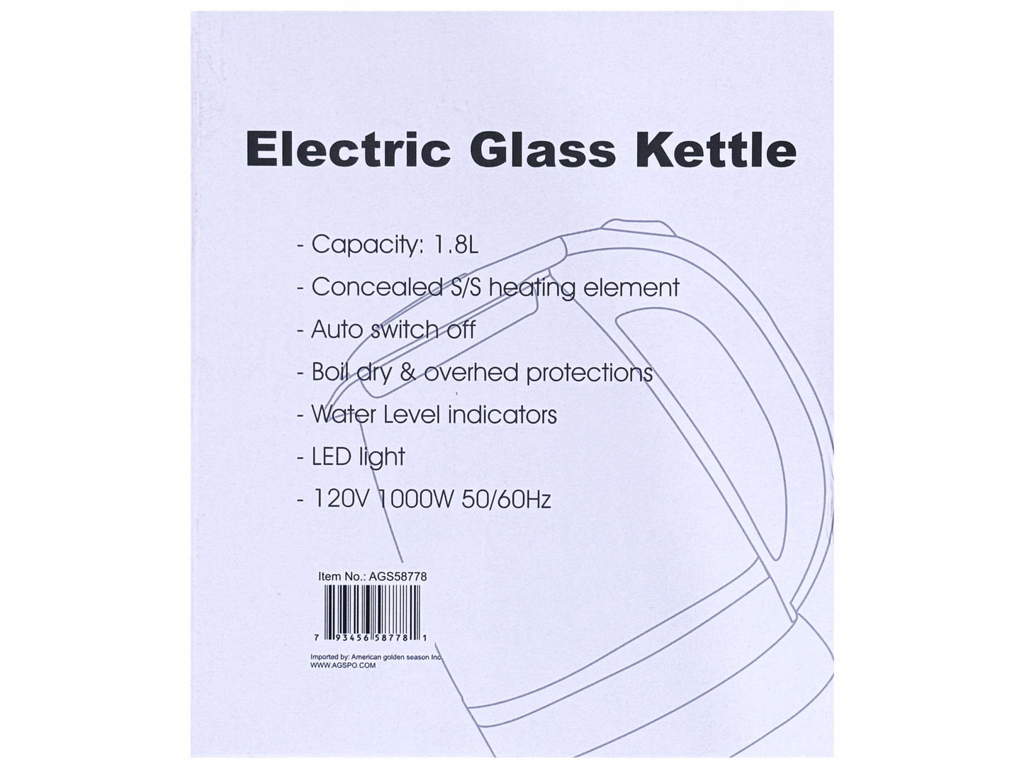 Electric Glass Kettle (1.8 Liter) - Ketri