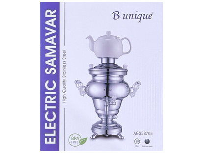 Fancy Electric Stainless Steel Tea Maker With Porcelain Teapot (Samovar, Samavar)