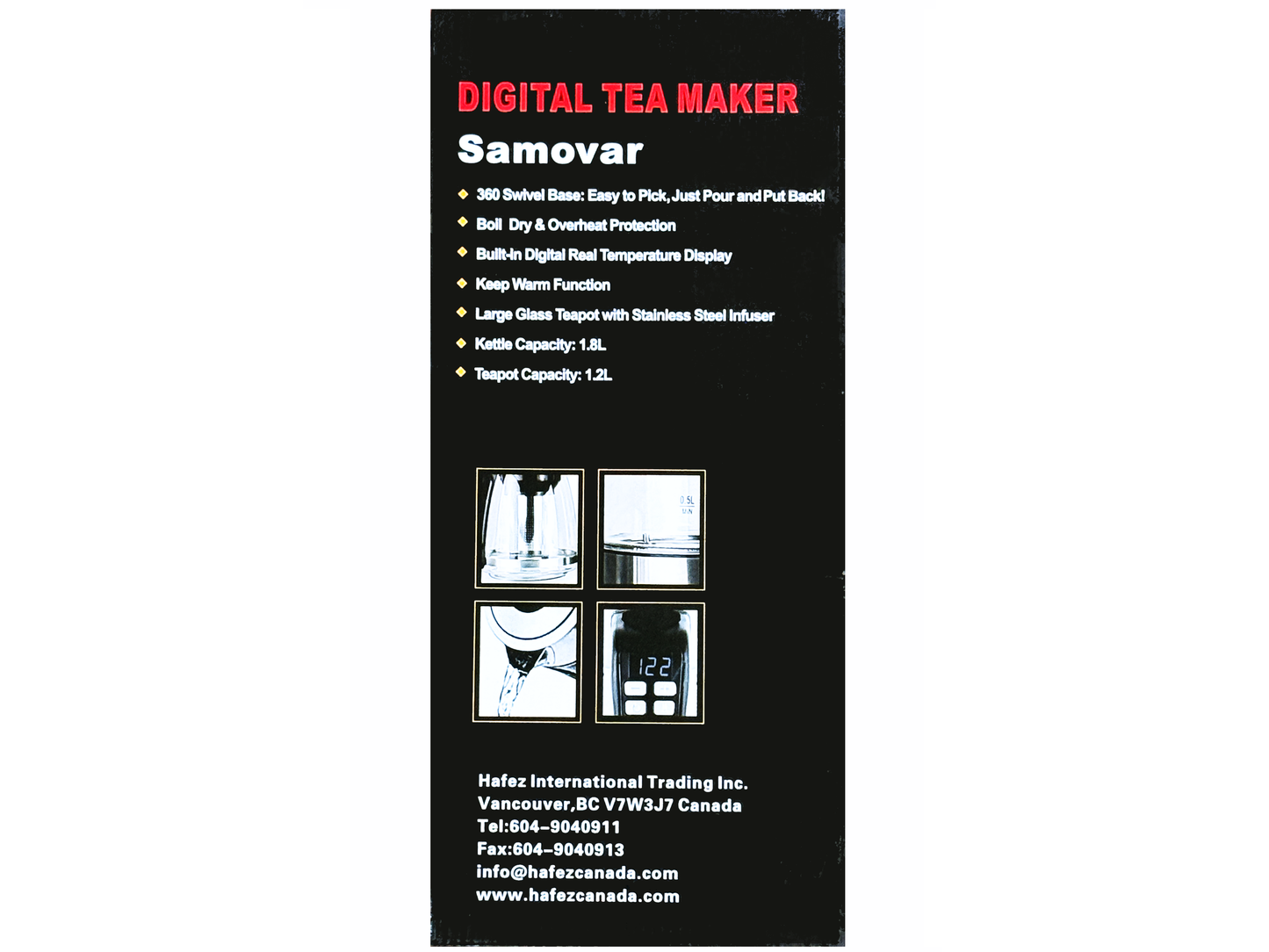 Cordless Digital Tea Maker Upright (Chai Saz)