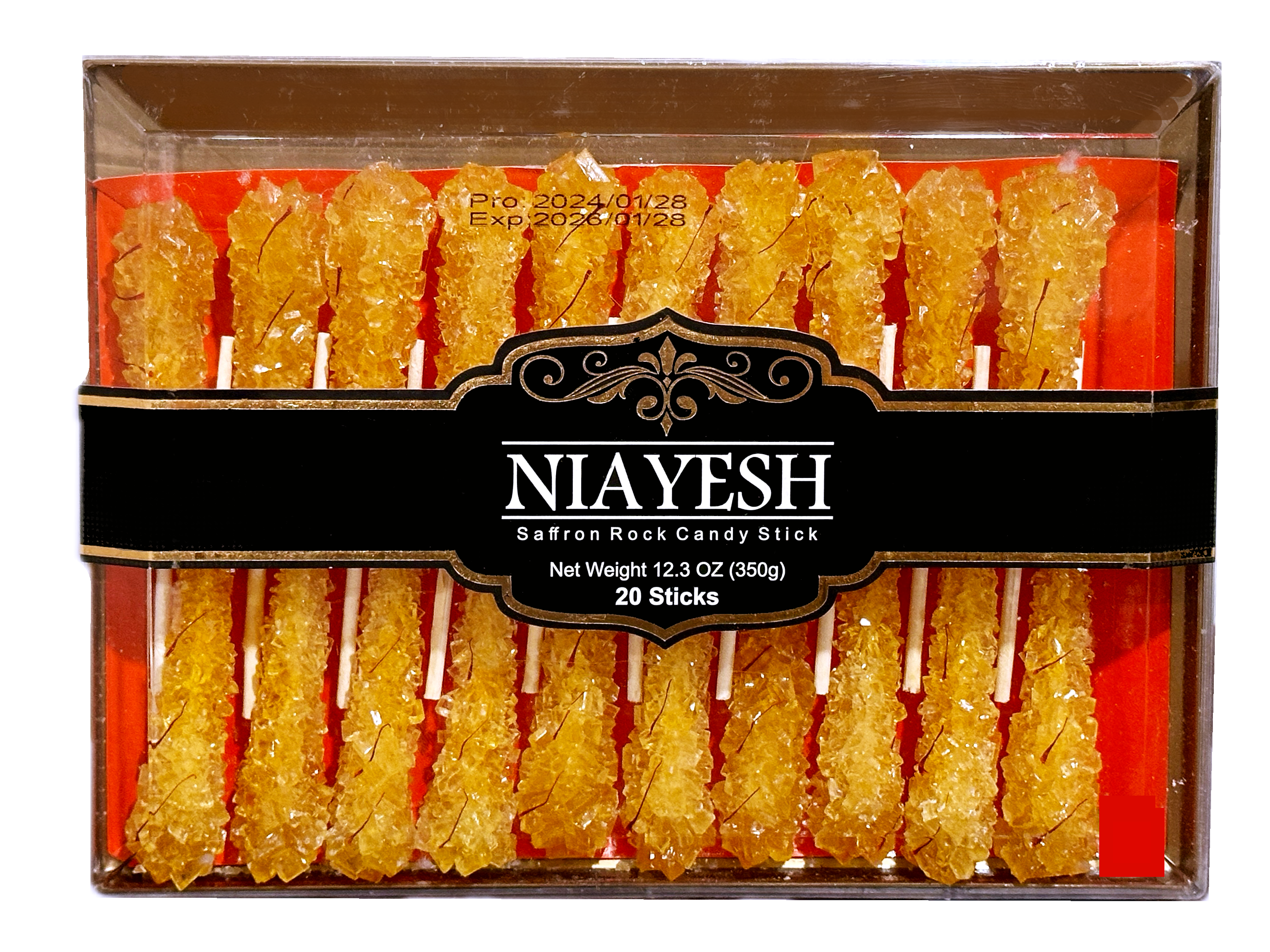 Saffron Rock Candy - 20 Sticks (Nabat-Nabaat)
