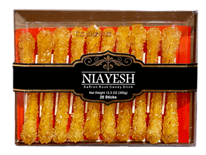 Saffron Rock Candy - 20 Sticks (Nabat-Nabaat)