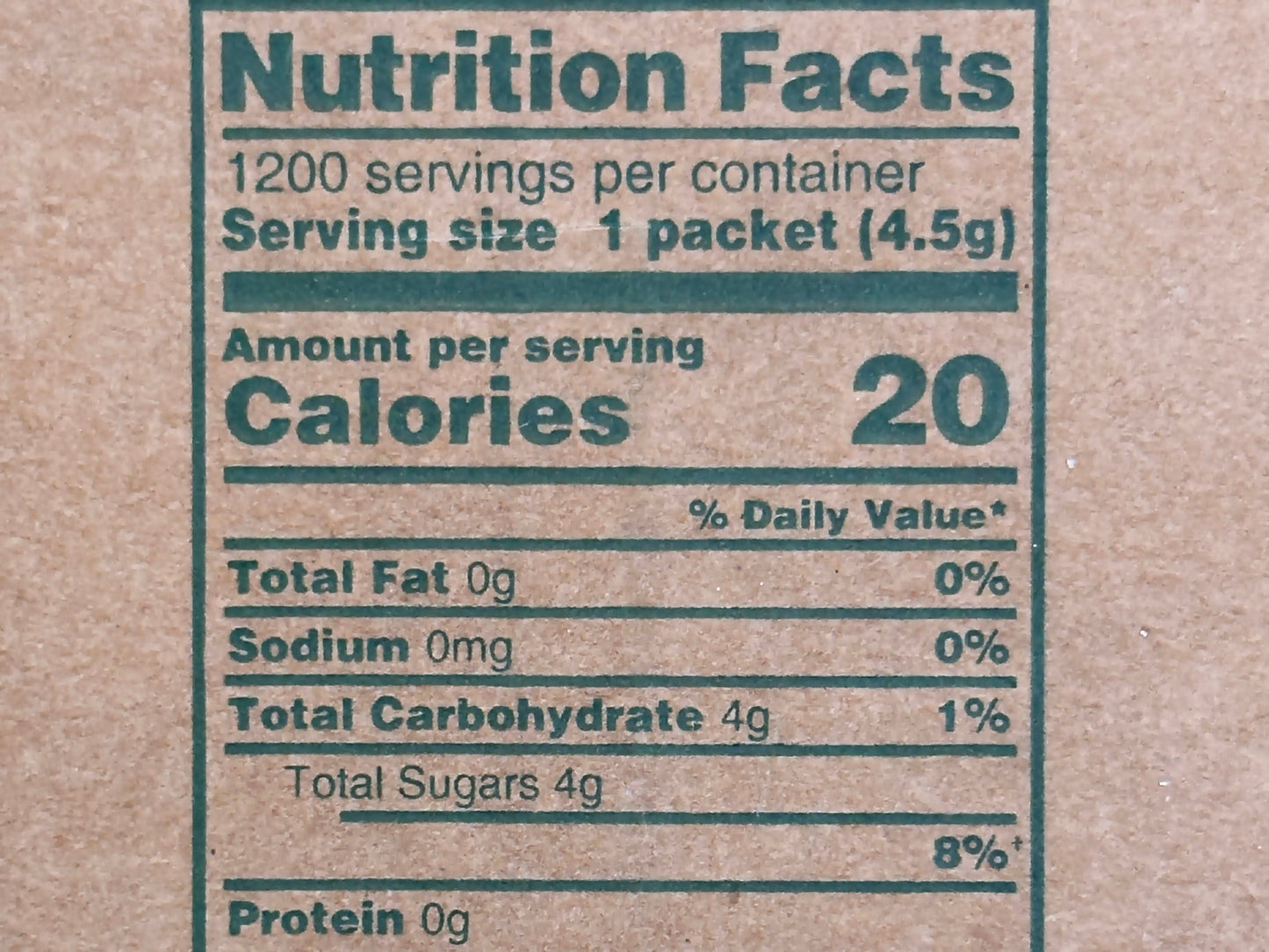 Florida Crystals Turbinado Cane Sugar 4.5 Grams (1200 Packs)