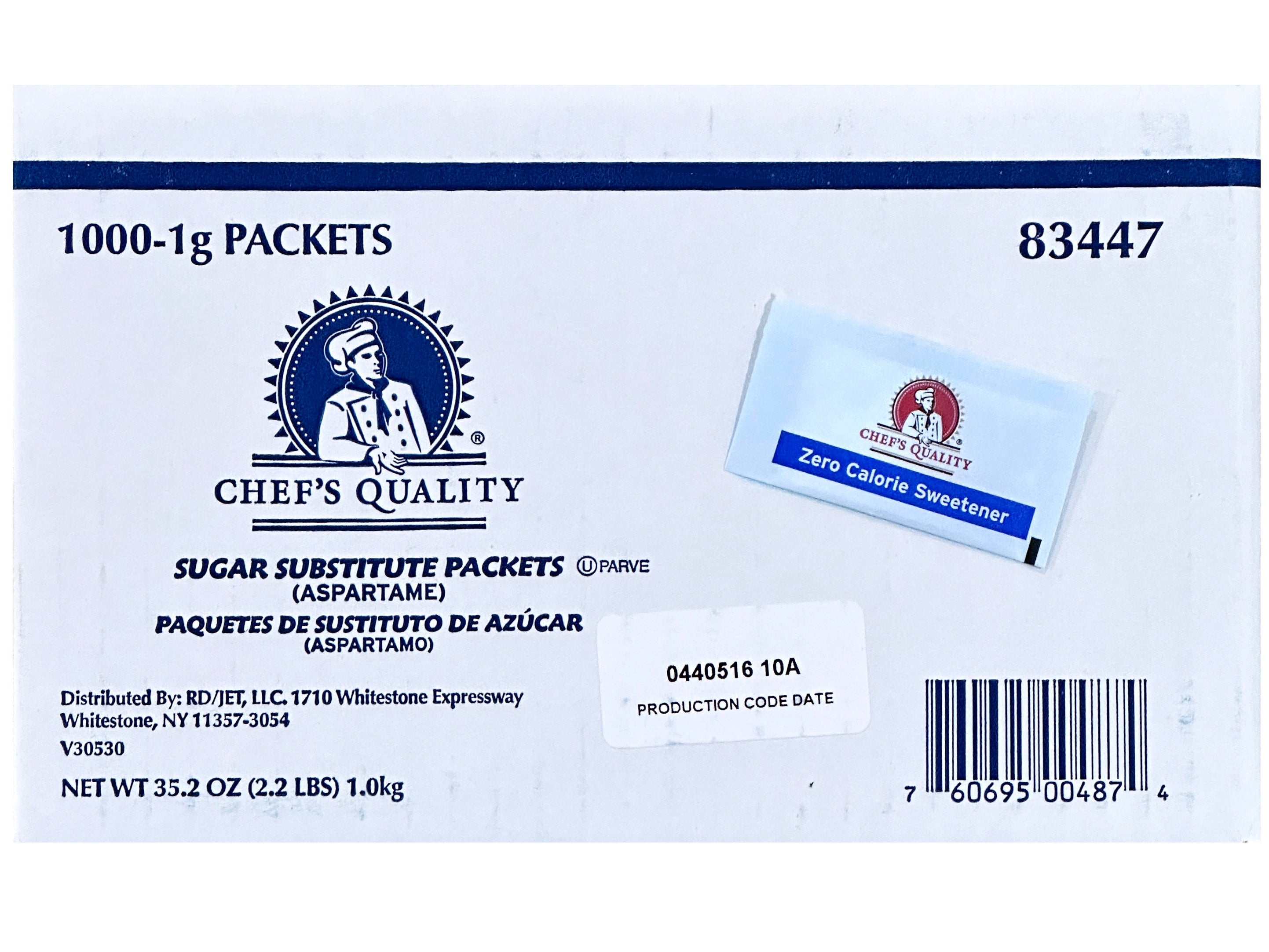 Chef's Quality Zero Calorie Sweetener 1 Gr (1000 Packs)