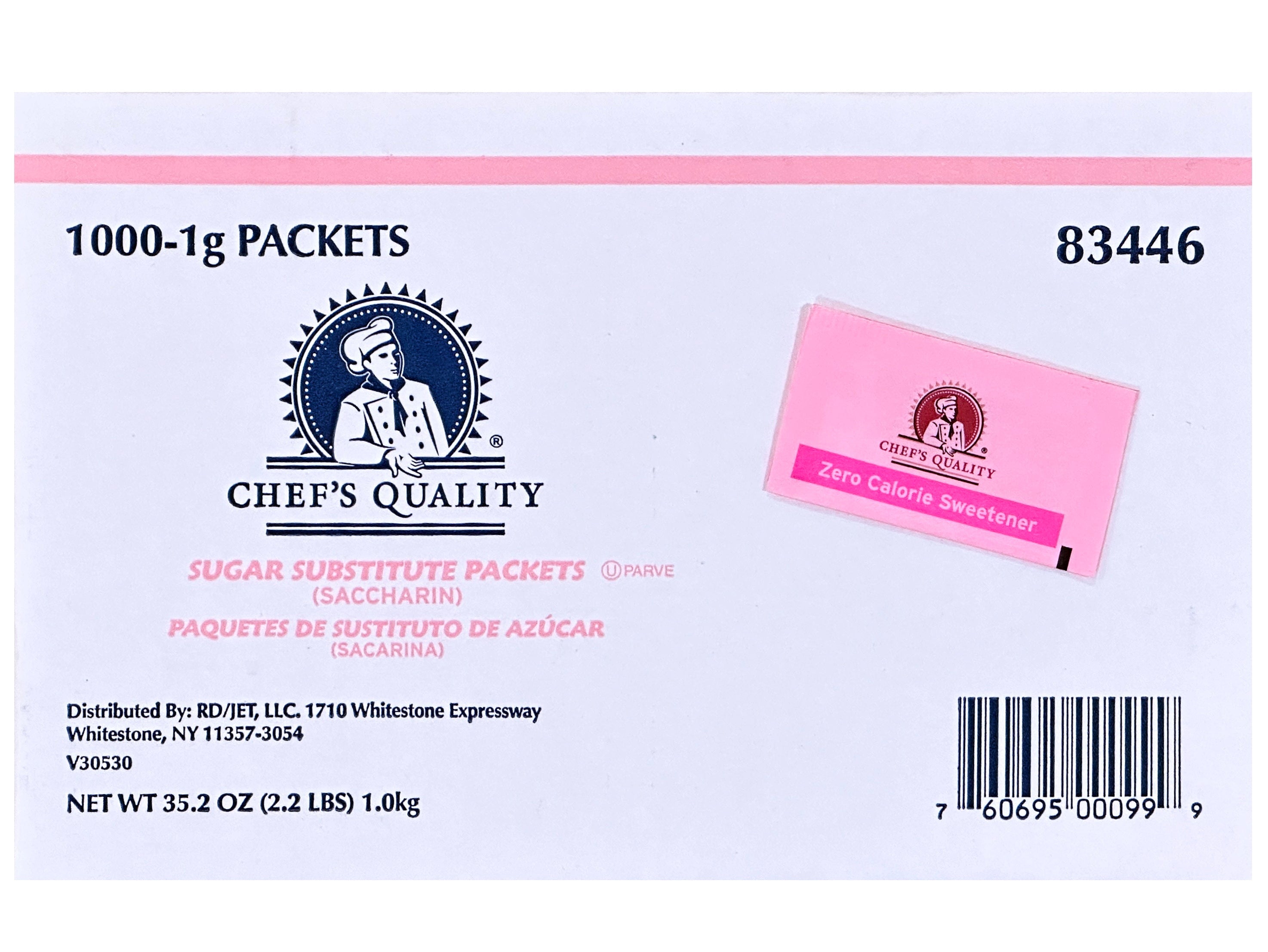 Chef's Quality Zero Calorie Sweetener 1 Gr (1000 Packs)