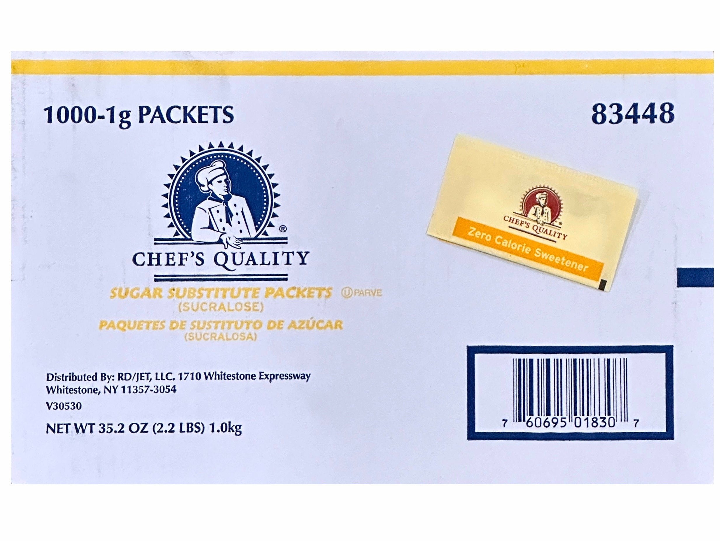 Chef's Quality Zero Calorie Sweetener 1 Gr (1000 Packs)