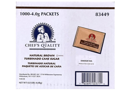 Chef's Quality Turbinado Cane Sugar 4 Gr (1000 Packs)