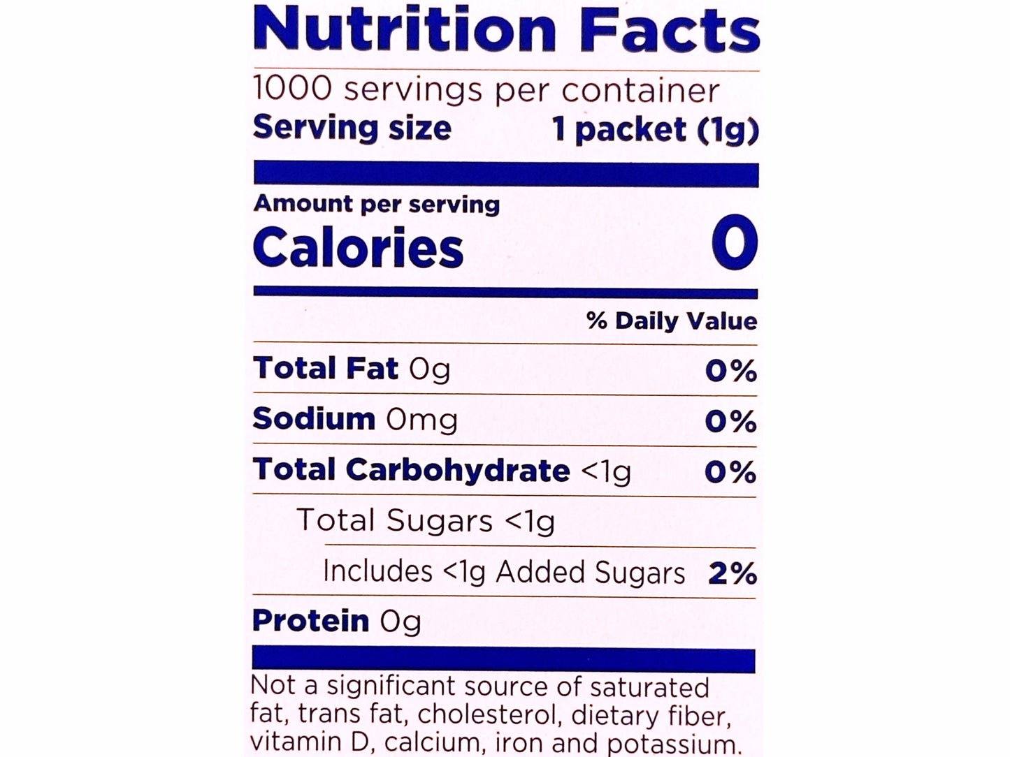 Equal  Zero Calorie Sweetener 1 Gr (1000 Packs)