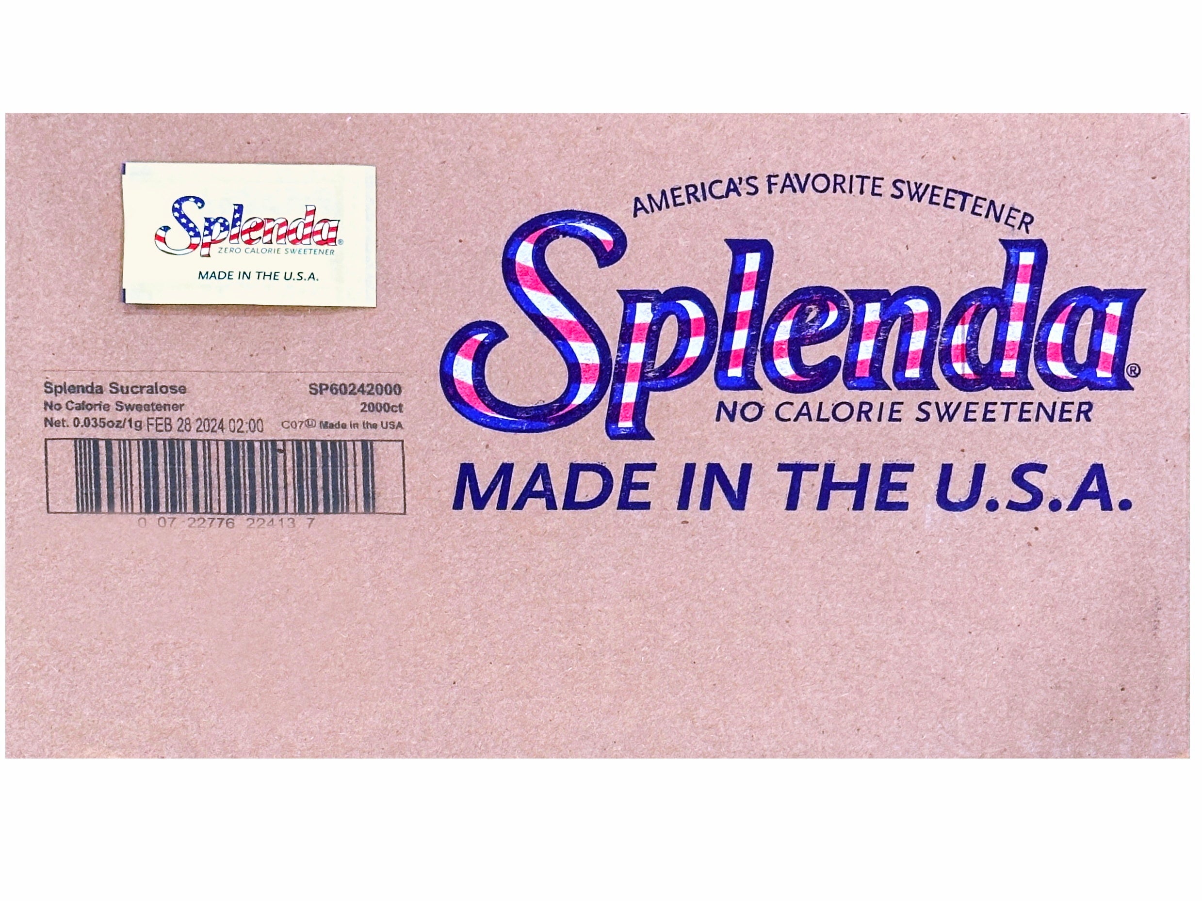 Splenda No Calorie Sweetener Packet 1 Gram (2000 Packs)