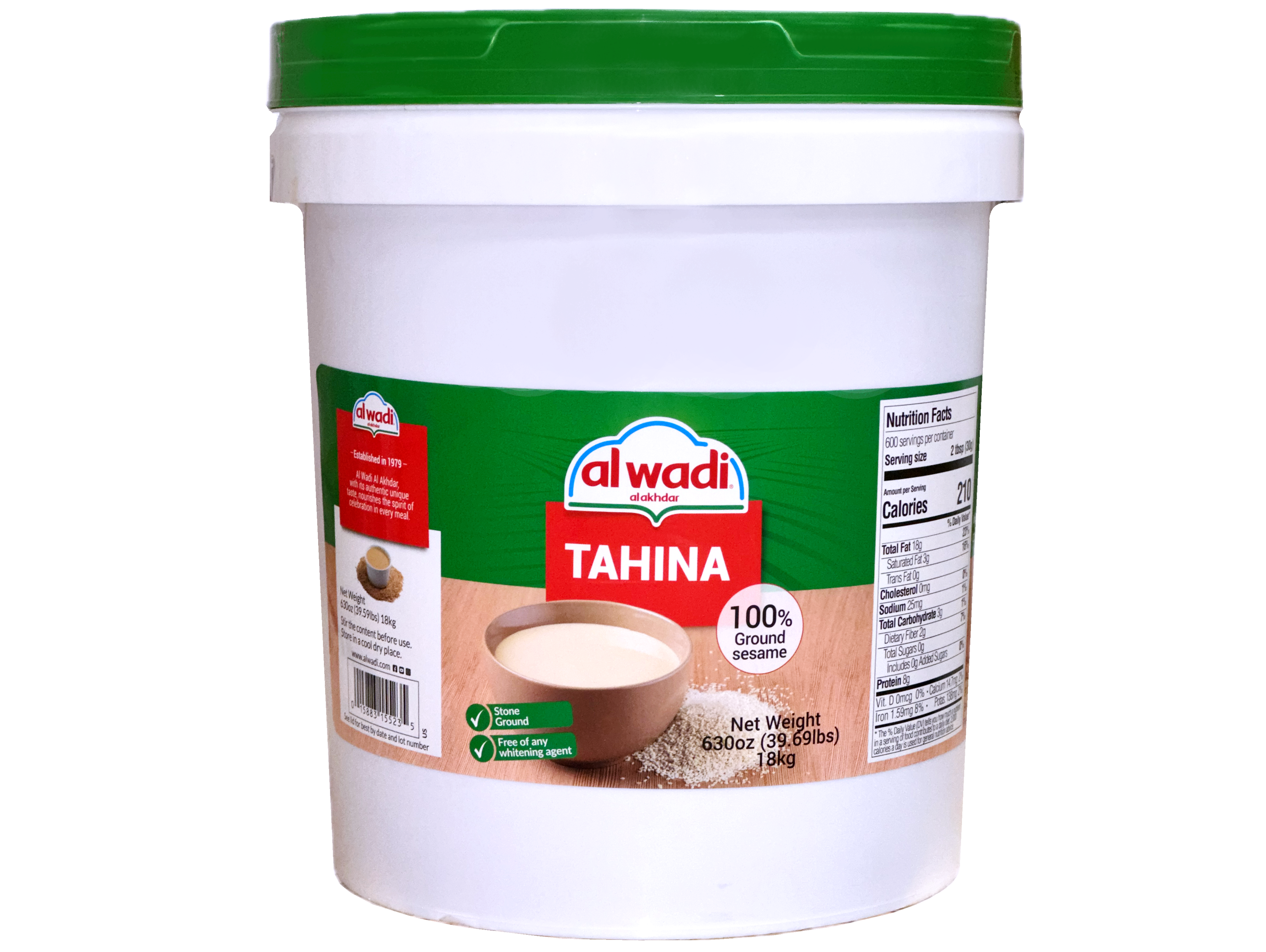 Superior Quality Tahini In Pail (40 Lb.) - 100% Ground Sesame