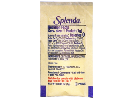Splenda No Calorie Sweetener Packet 1 Gram (2000 Packs)