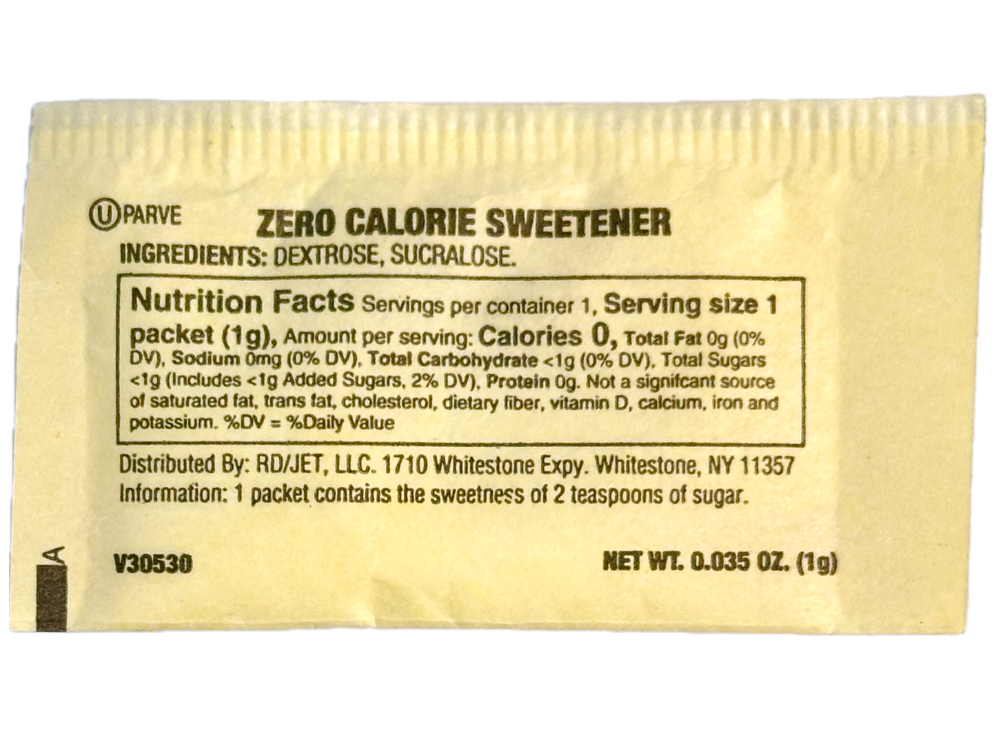 Chef's Quality Zero Calorie Sweetener 1 Gr (1000 Packs)