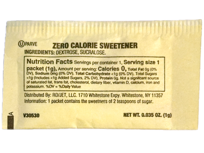 Chef's Quality Zero Calorie Sweetener 1 Gr (1000 Packs)