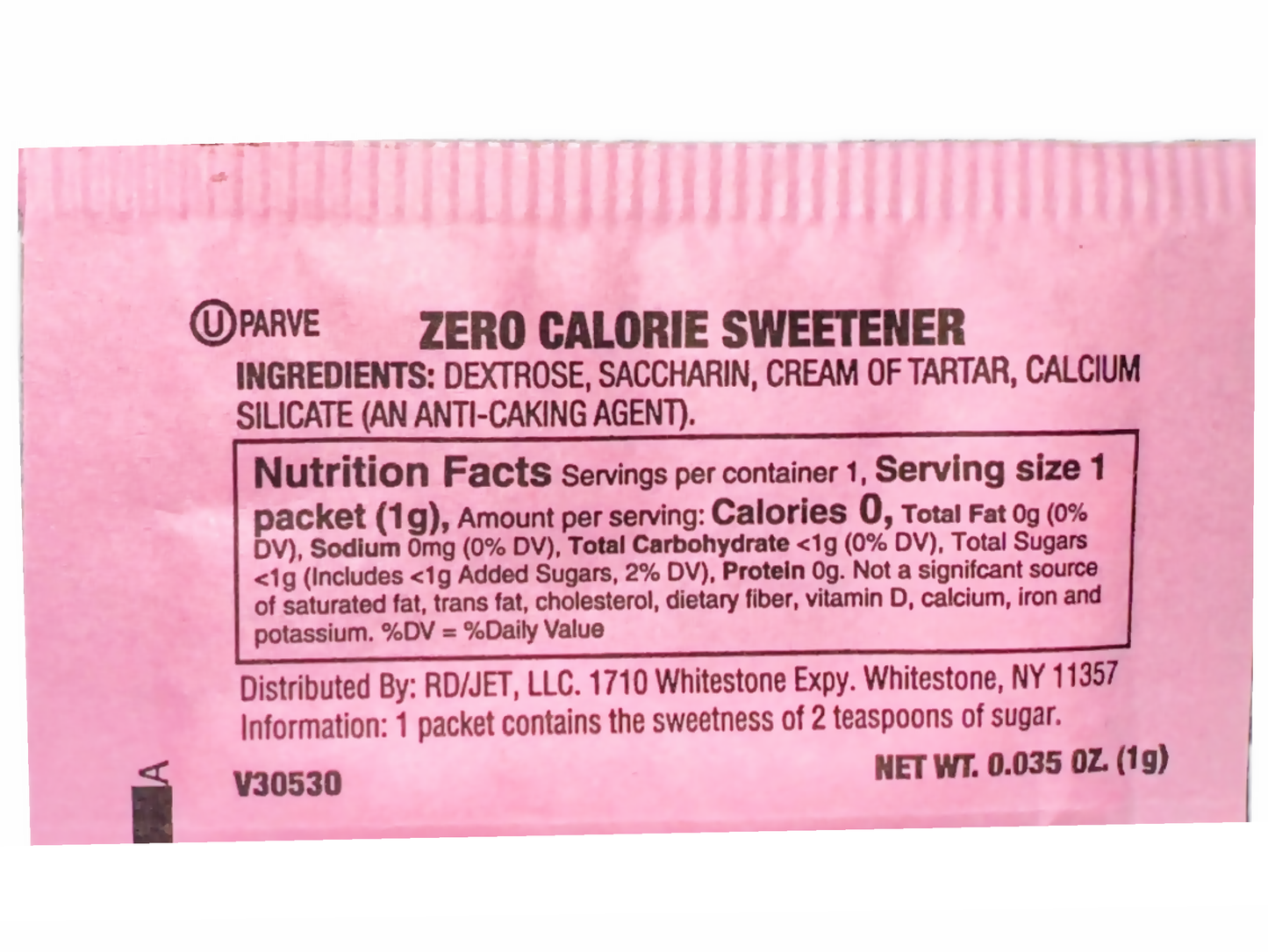 Chef's Quality Zero Calorie Sweetener 1 Gr (1000 Packs)
