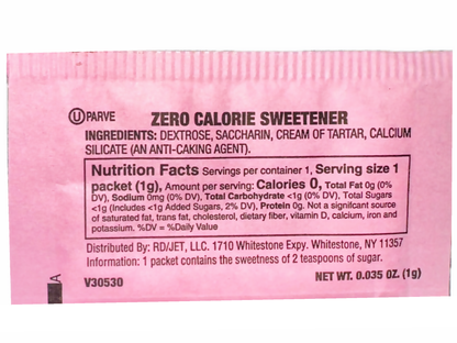 Chef's Quality Zero Calorie Sweetener 1 Gr (1000 Packs)