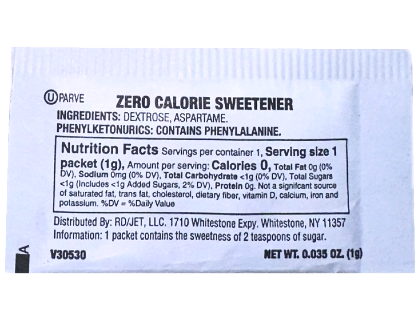 Chef's Quality Zero Calorie Sweetener 1 Gr (1000 Packs)