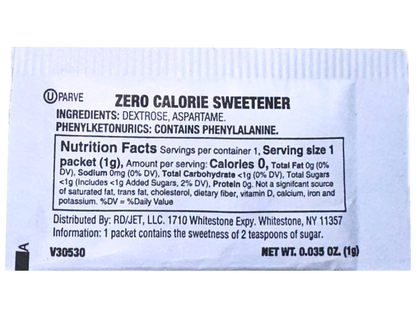 Chef's Quality Zero Calorie Sweetener 1 Gr (1000 Packs)