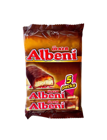 Albeni Milk Chocolate Coated Bar - Caramel and Biscuit - 5 Packs