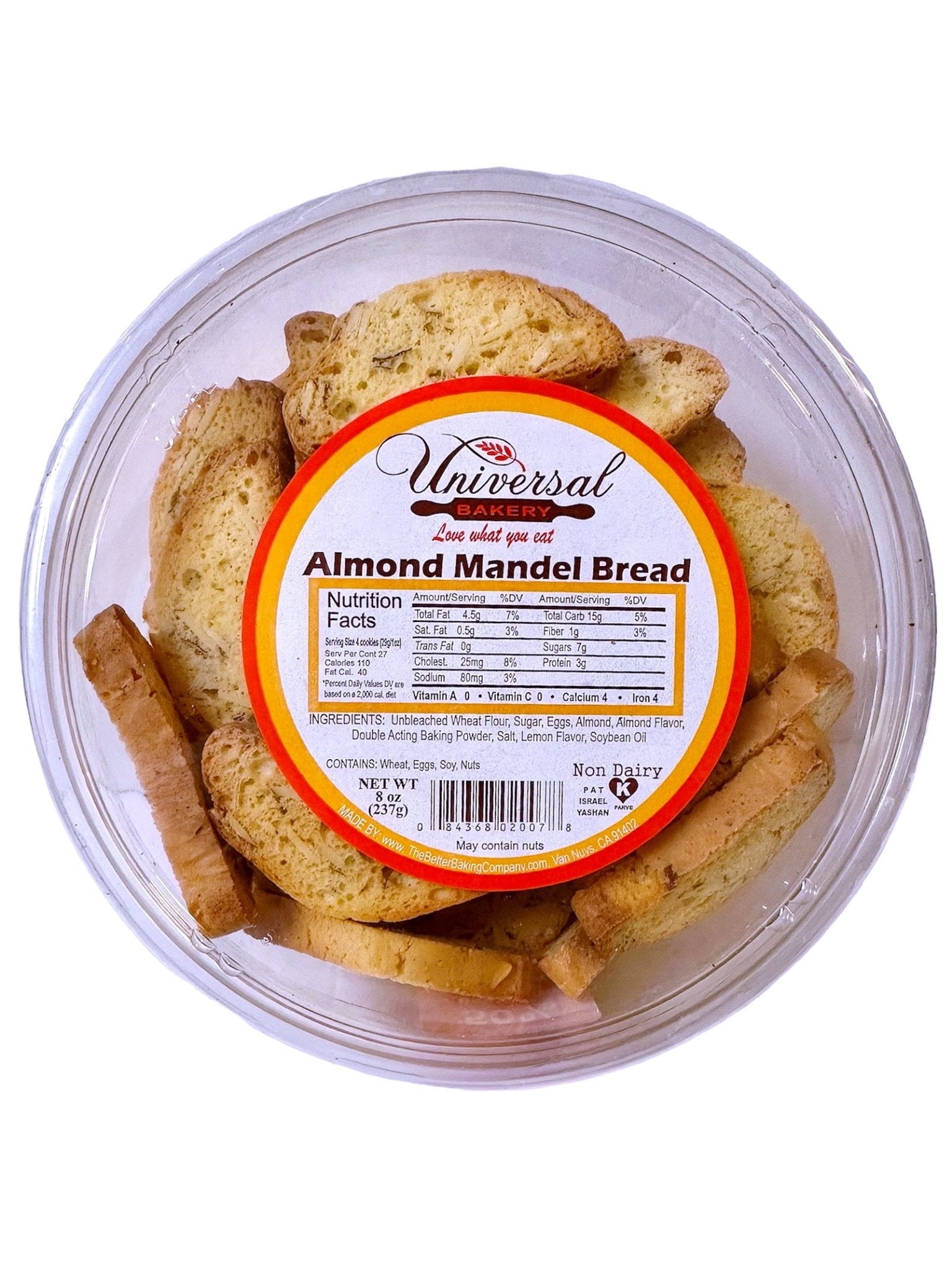 Almond Mandel Bread - 50% Less Sugar - Low Sugar