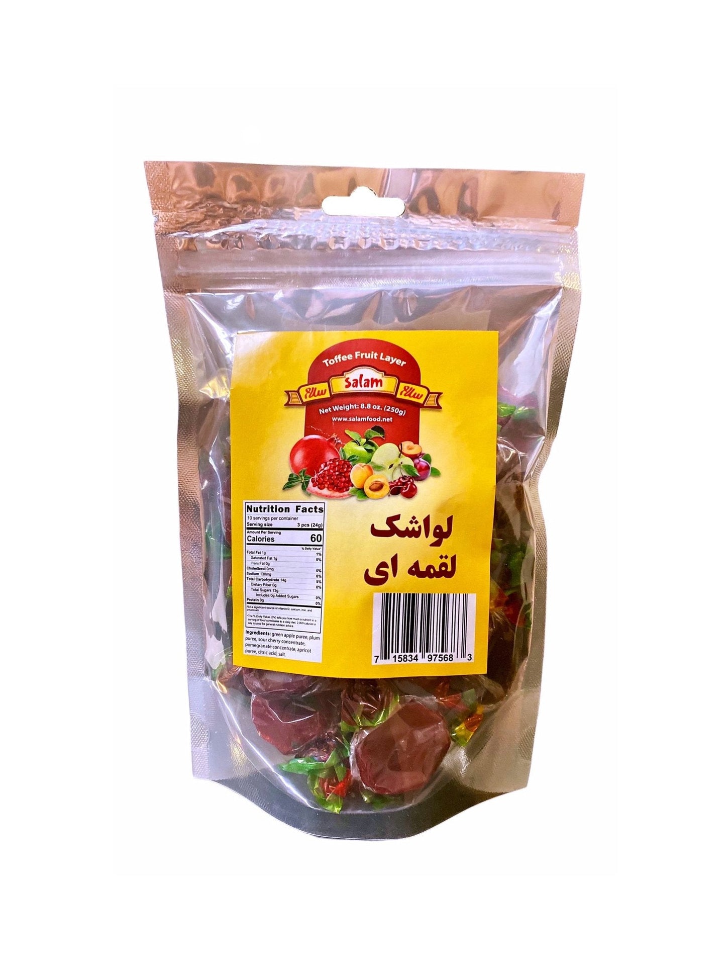 Bite Size Toffee Fruit Layer Salam - 8.8 Oz (Lavashak Loghmeh)