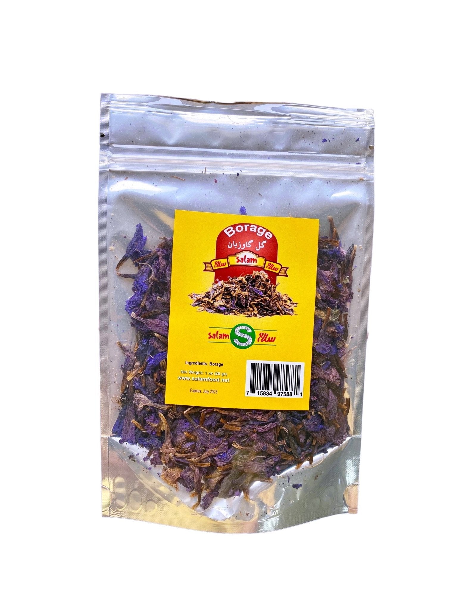 Dried Borage Flowers - 1 Oz (Salam, Gole Gav Zaban)