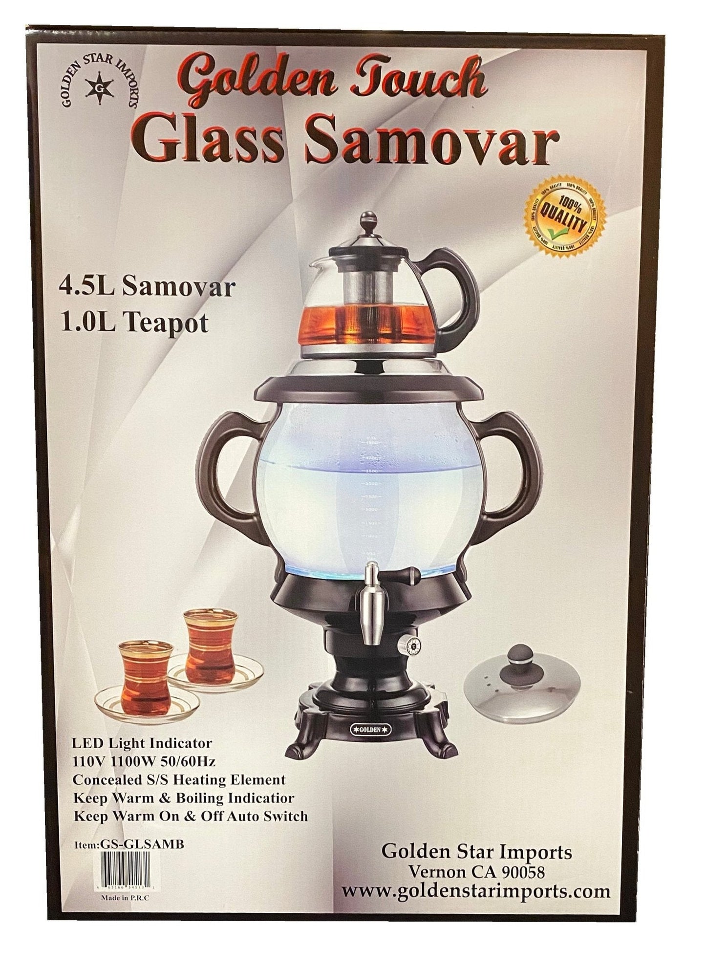 Fancy Electric Glass Tea Maker and Teapot With LED Light (Samovar, Samavar)