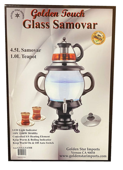 Fancy Electric Glass Tea Maker and Teapot With LED Light (Samovar, Samavar)