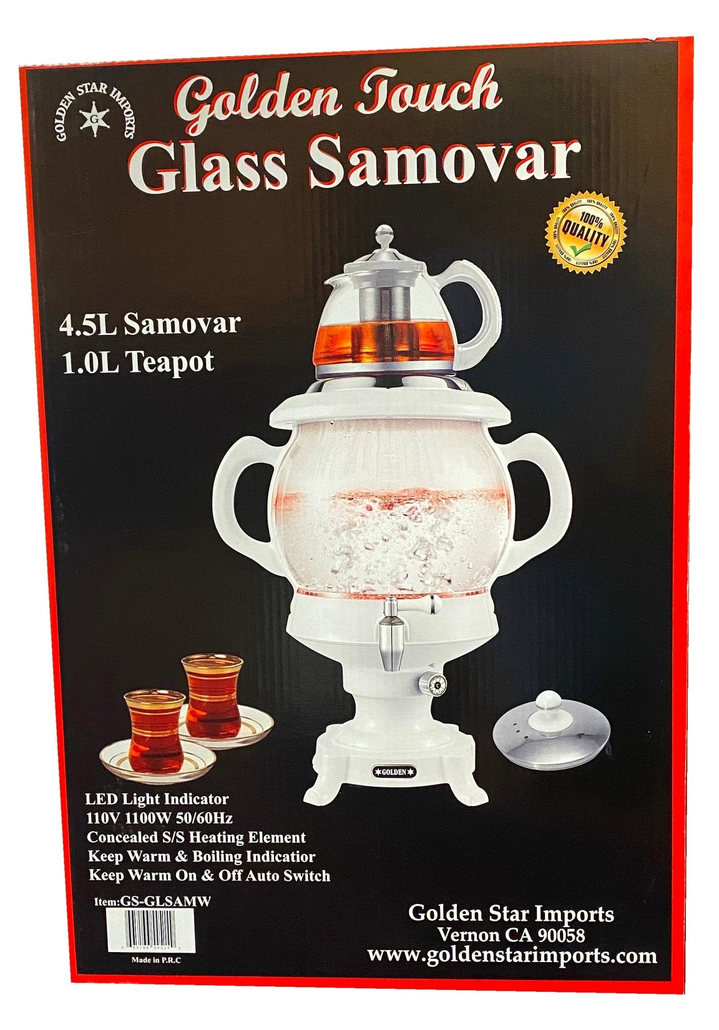 Fancy Electric Glass Tea Maker and Teapot With LED Light (Samovar, Samavar)