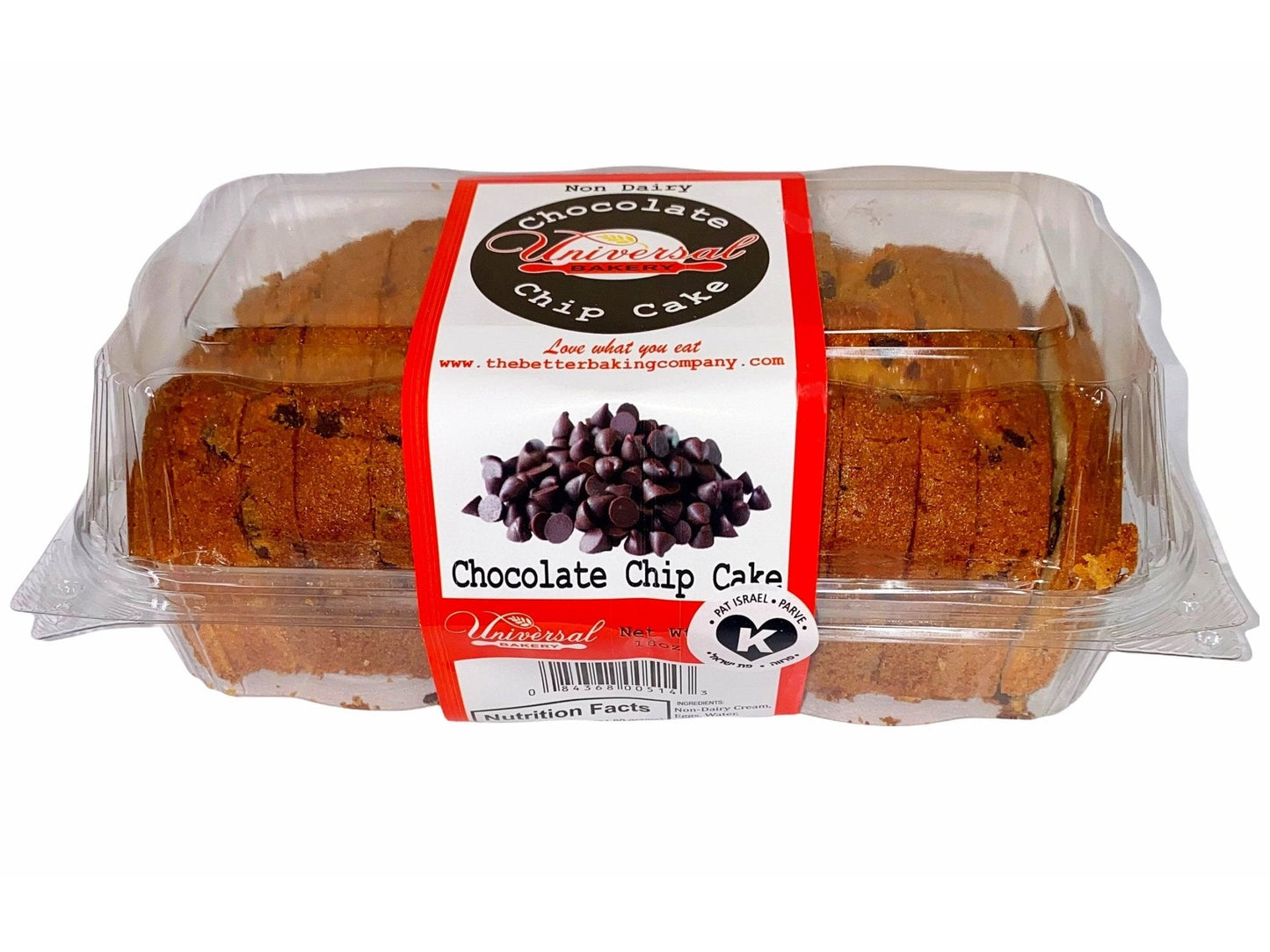Non-Dairy Chocolate Chips Sliced Cake - Non-Dairy (Cake E Shocolati)