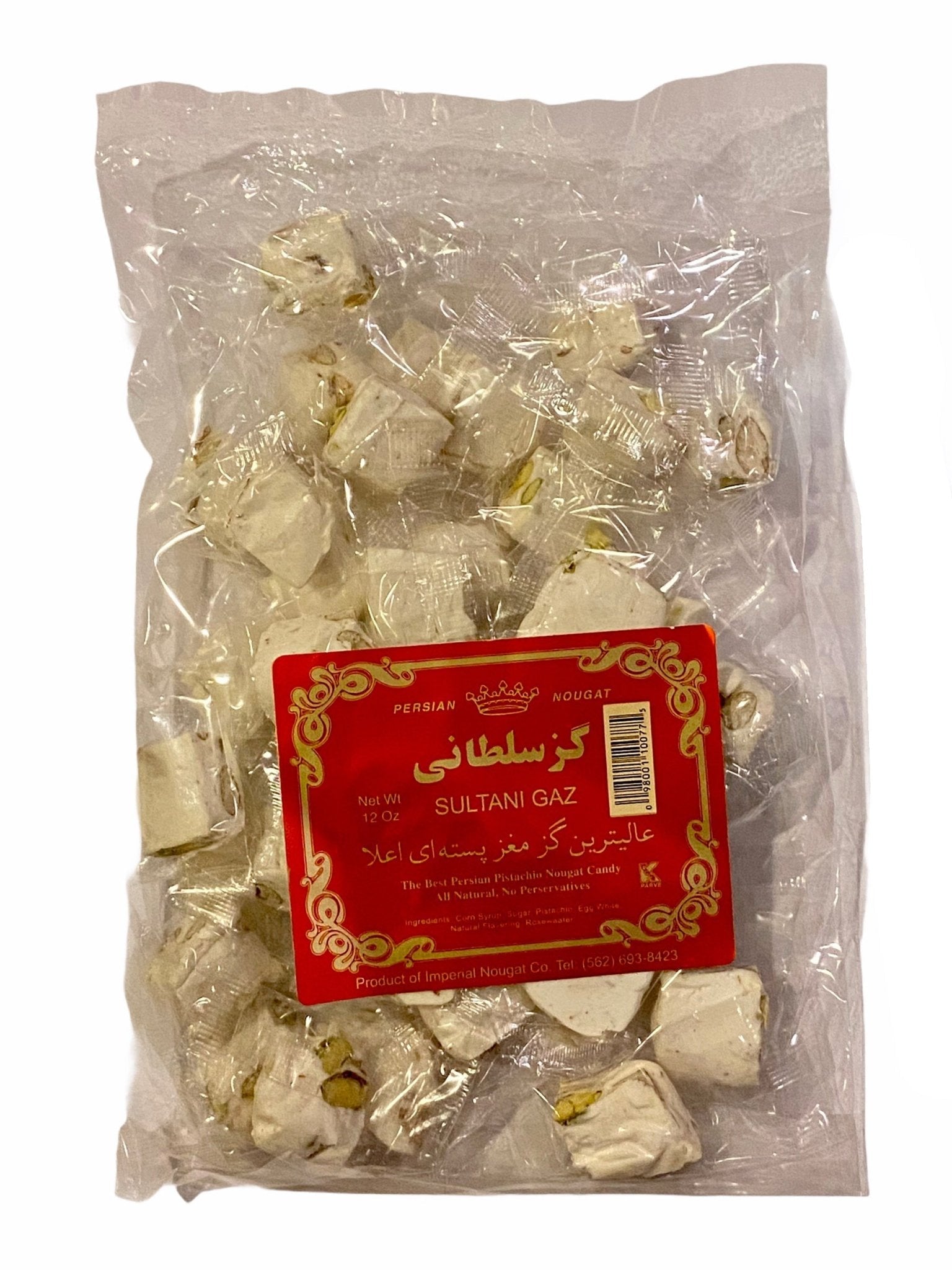 Pistachio Nougats - Imperial Sultani - Bite size - 12 Oz - In Bag (Gaz Loghmeh)