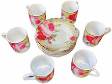 Porcelain Coffee Set With Saucer - Set of 6