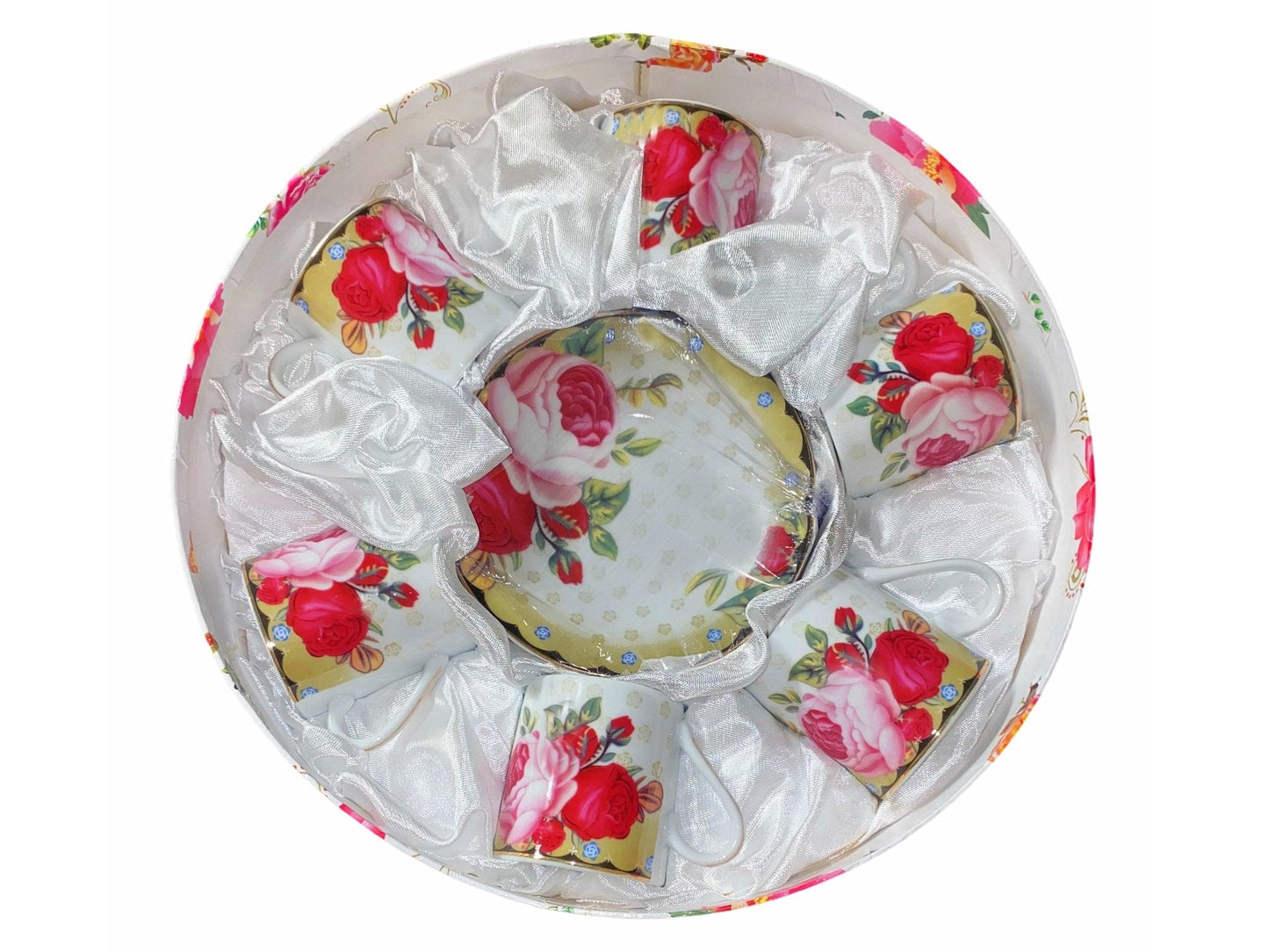 Porcelain Coffee Set With Saucer - Set of 6