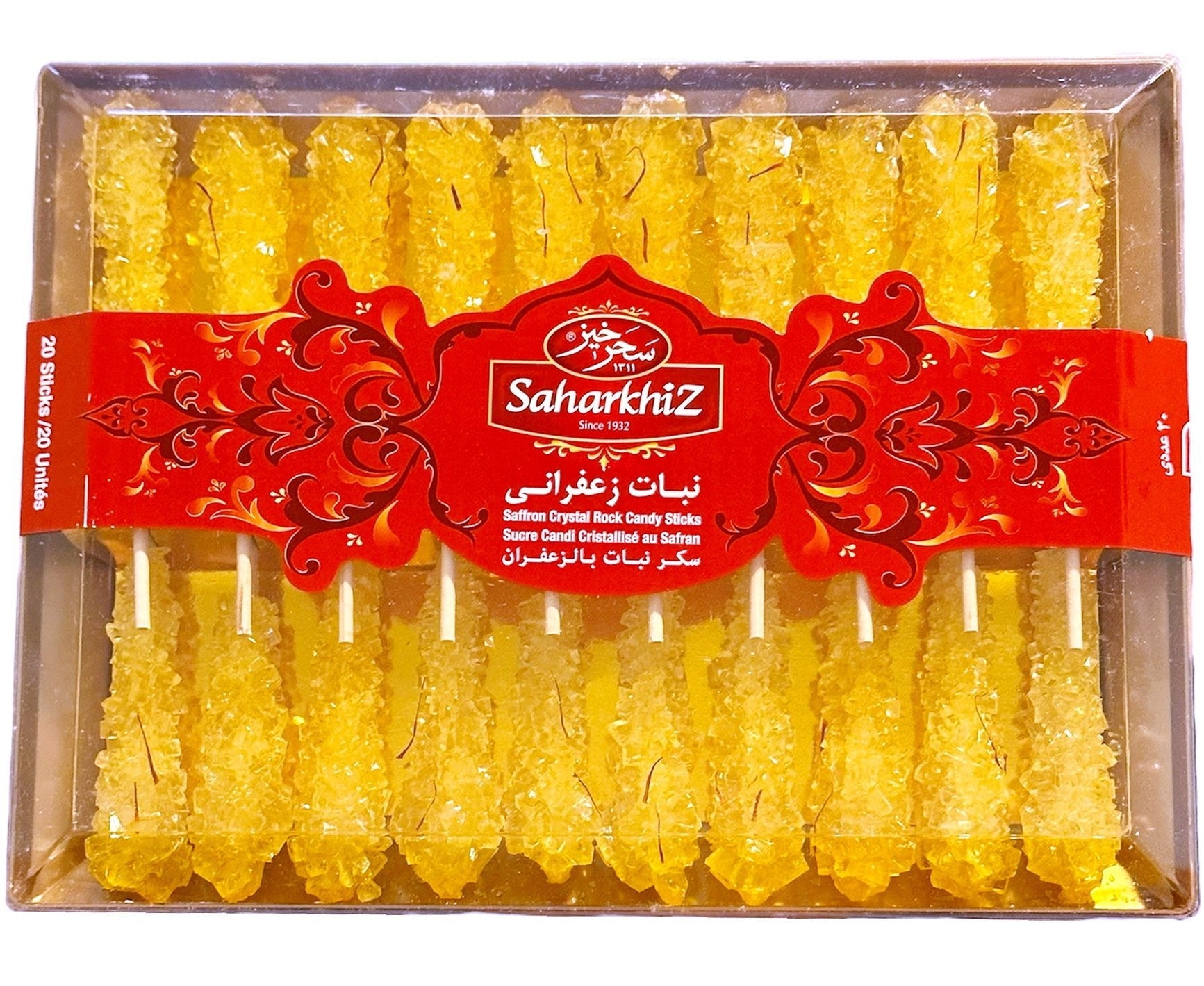 Saffron Rock Candy - Original - Stick - 20 Sticks (Nabat-Nabaat)