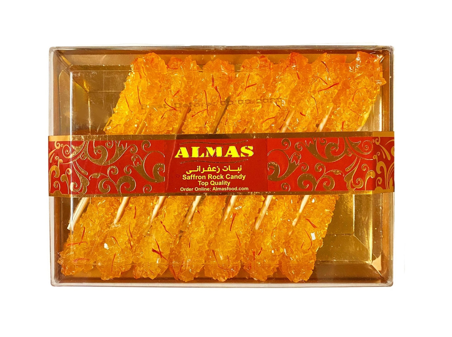 Saffron Rock Candy - Sticks - 14 Sticks (Nabat-Nabaat)