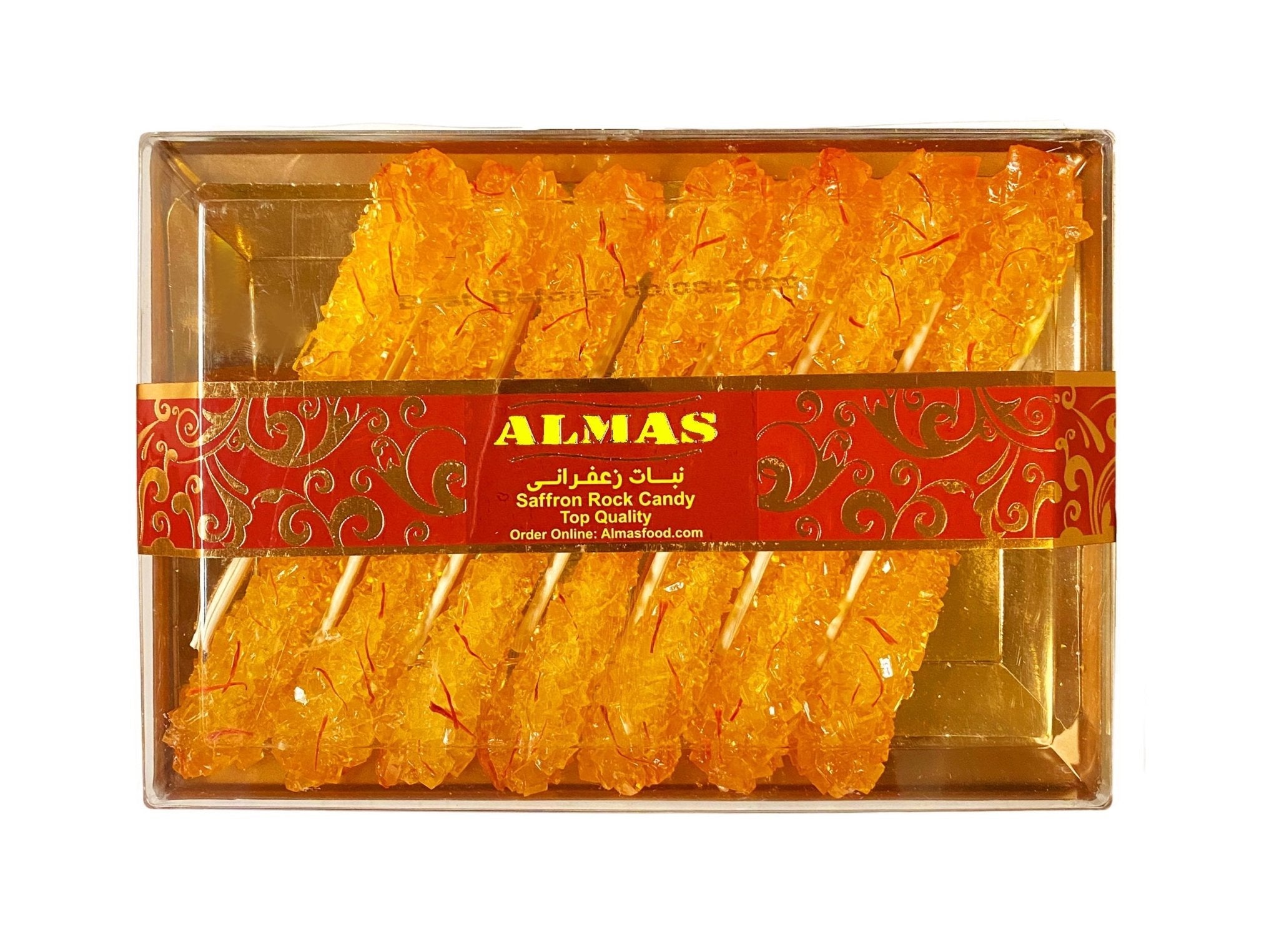 Saffron Rock Candy - Sticks - 14 Sticks (Nabat-Nabaat)