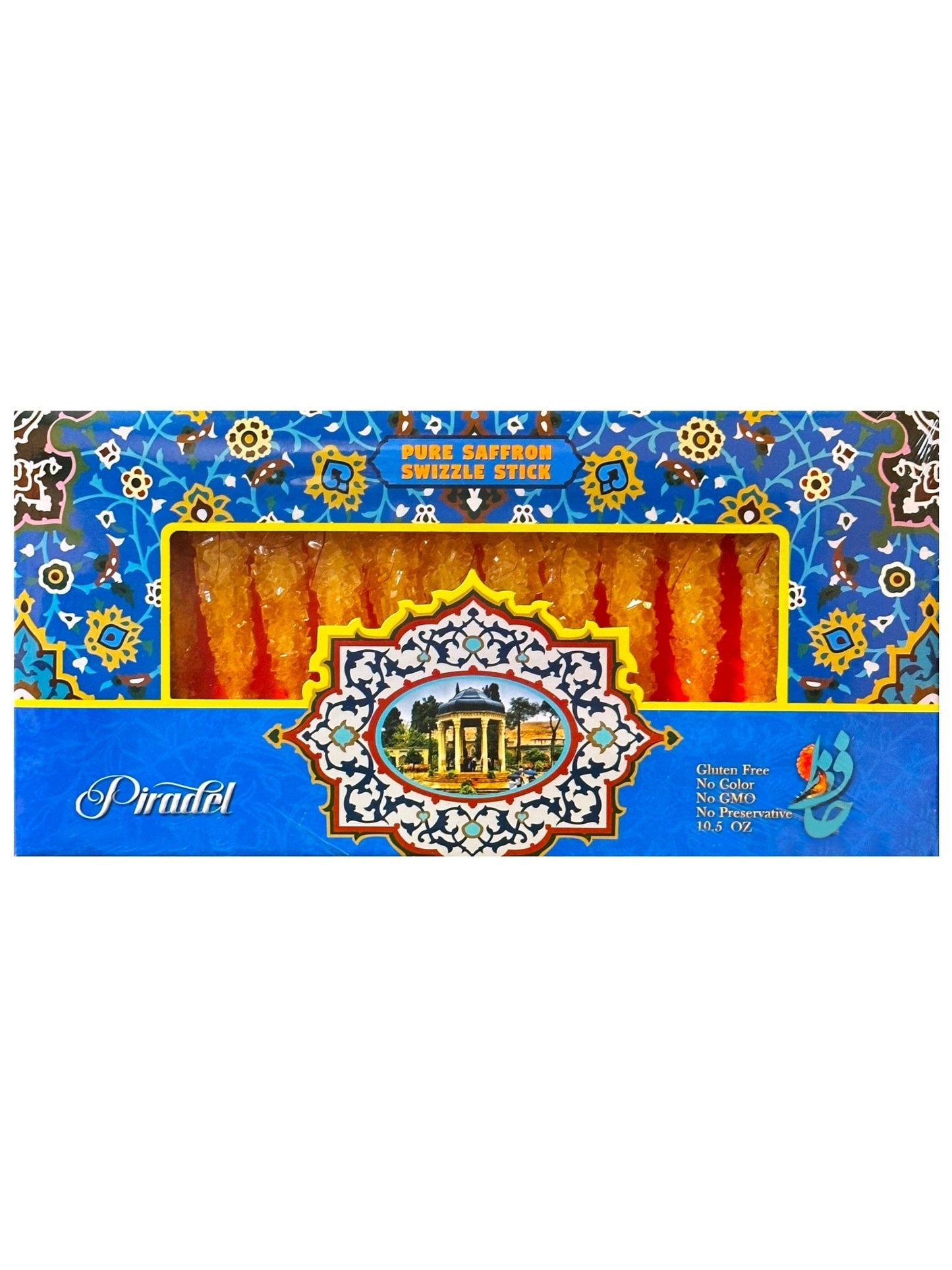 Saffron Rock Candy - Sticks - 14 Sticks (Nabat-Nabaat)